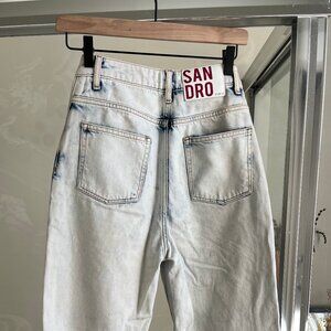 SANDRO PARIS High-waisted washed jean
